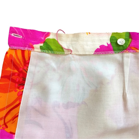 RARE Vintage 60-70’s Women’s Boho Mod Bright Floral Maxi Wrap Skirt Sz S/XS  EUC - Picture 12 of 16